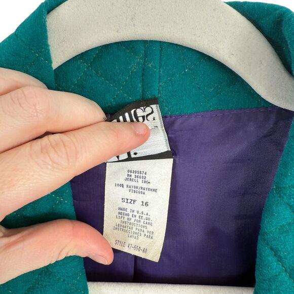 Ali Miles Vintage Purple Green Floral Jacket Y2K Fairy Cottage Womens Size 16 - Picture 5 of 6